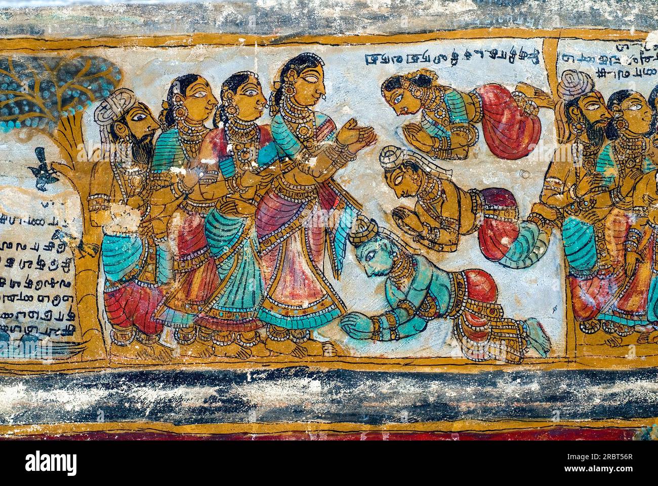 17th century murals fresco paintings of Ramayana epic in Kokarneswarar