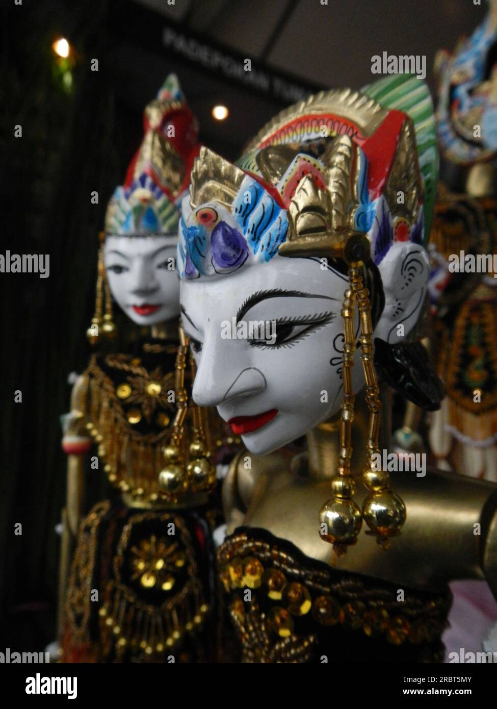 Wayang golek sundanese puppet show with female characters Stock Photo