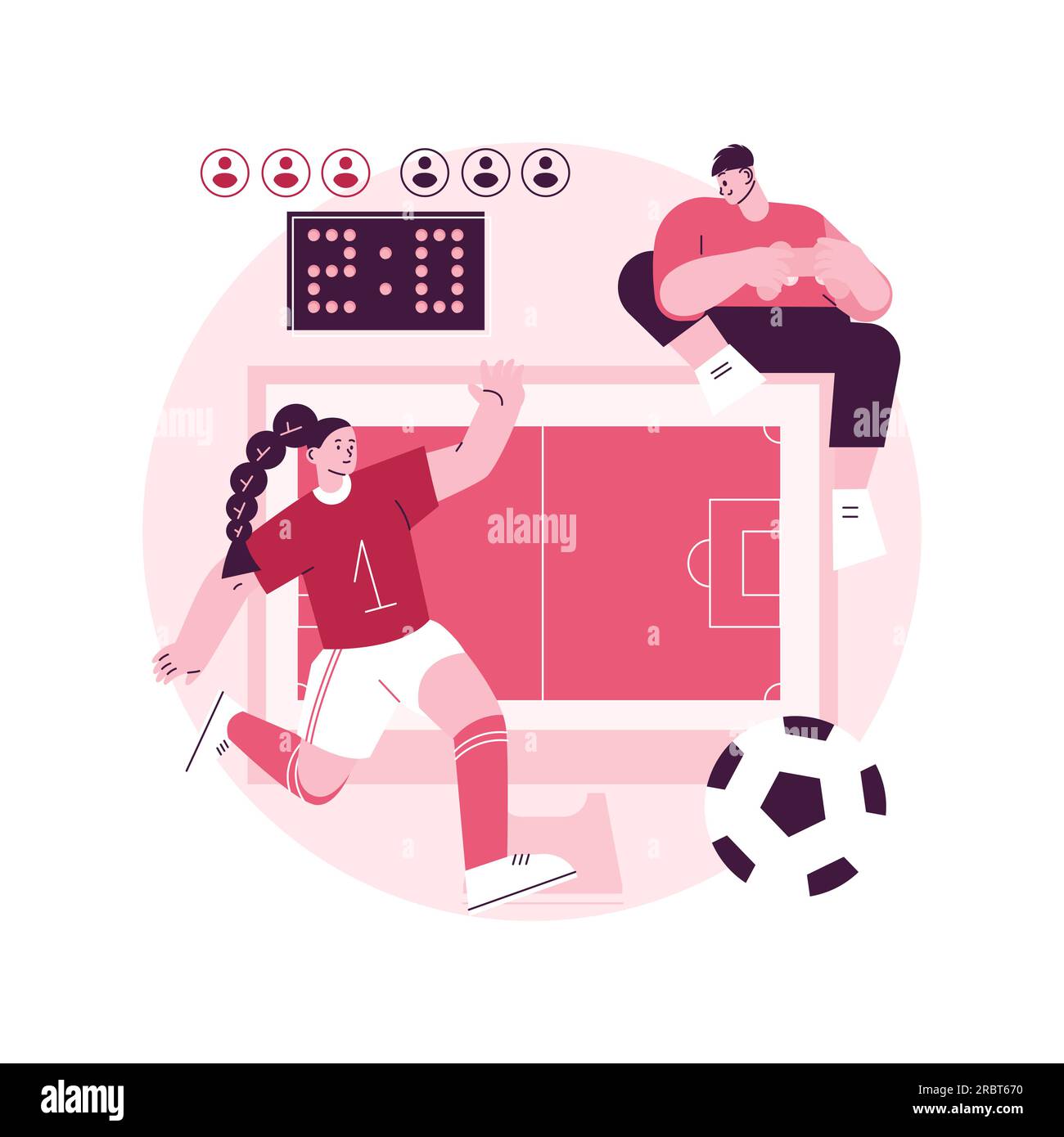 Sports games abstract concept vector illustration. Digital sports, e-sport league, online football tournament, e-game championship, sports mobile app, internet browser game abstract metaphor. Stock Vector