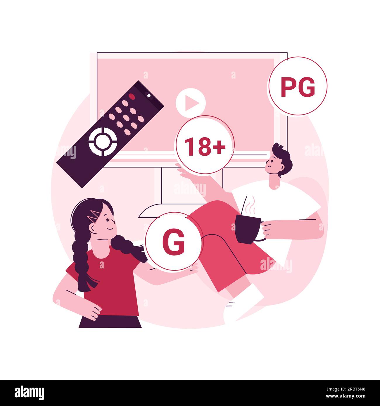 Content rating abstract concept vector illustration. Media and tv