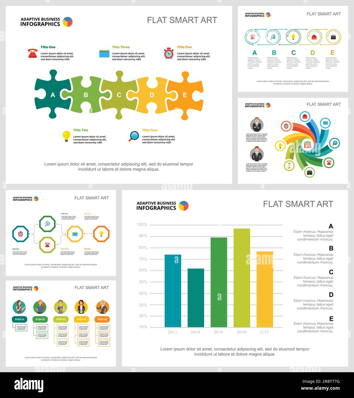 Colorful management or analysis concept infographic charts set Stock ...