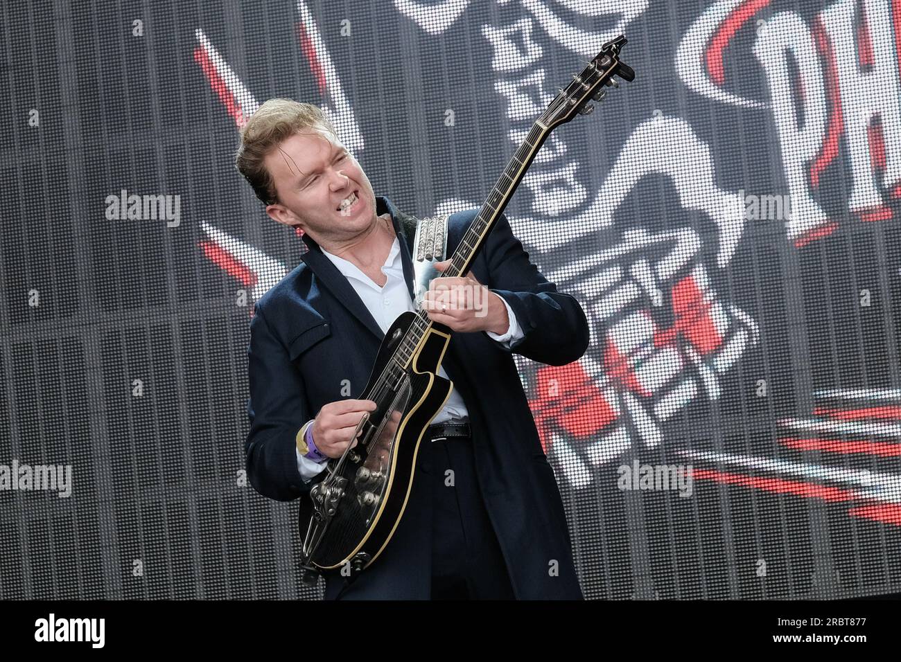 Southampton, UK. 08th July, 2023. Andy Halligan, guitarist with British