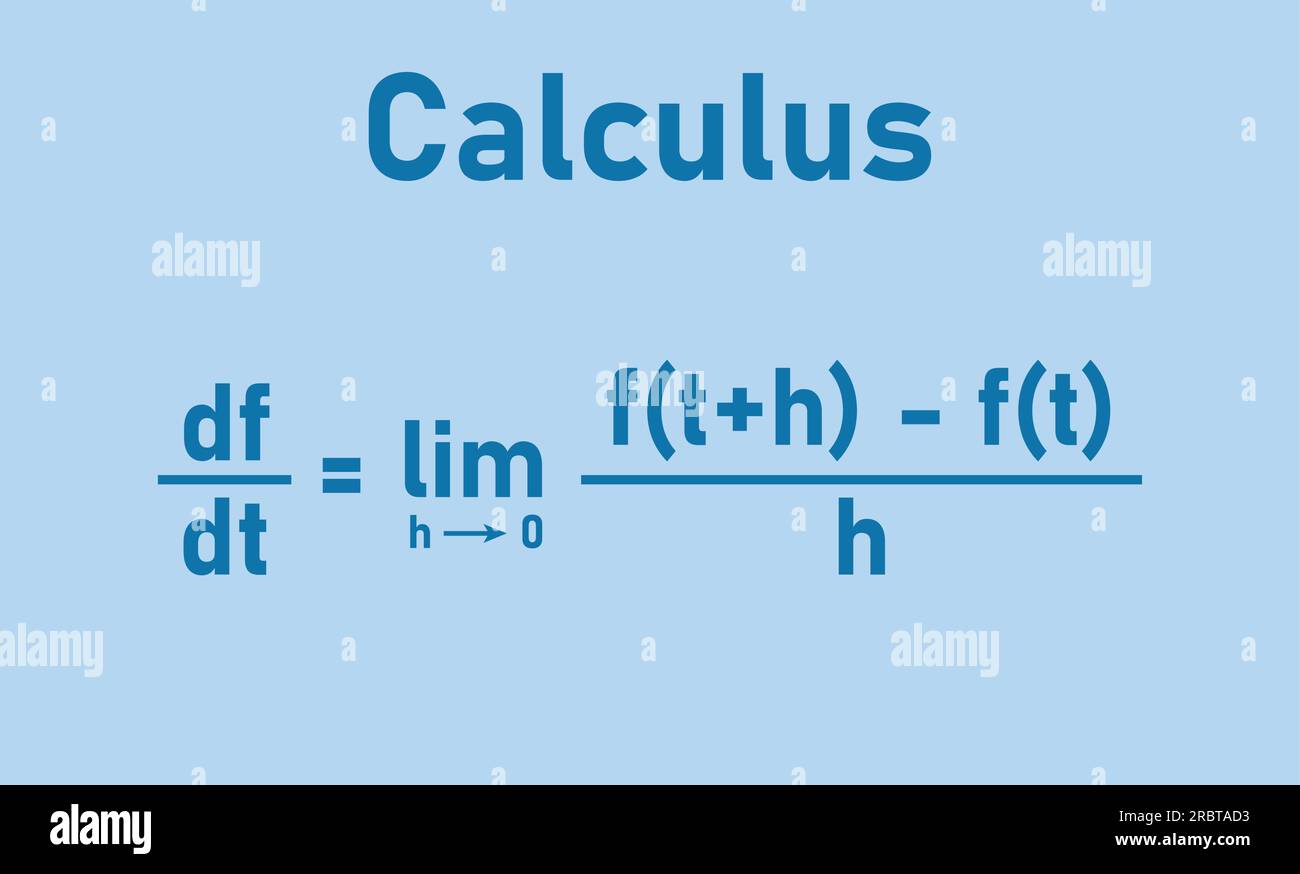 Differential calculus equation. Mathematics resources for teachers and students. Stock Vector