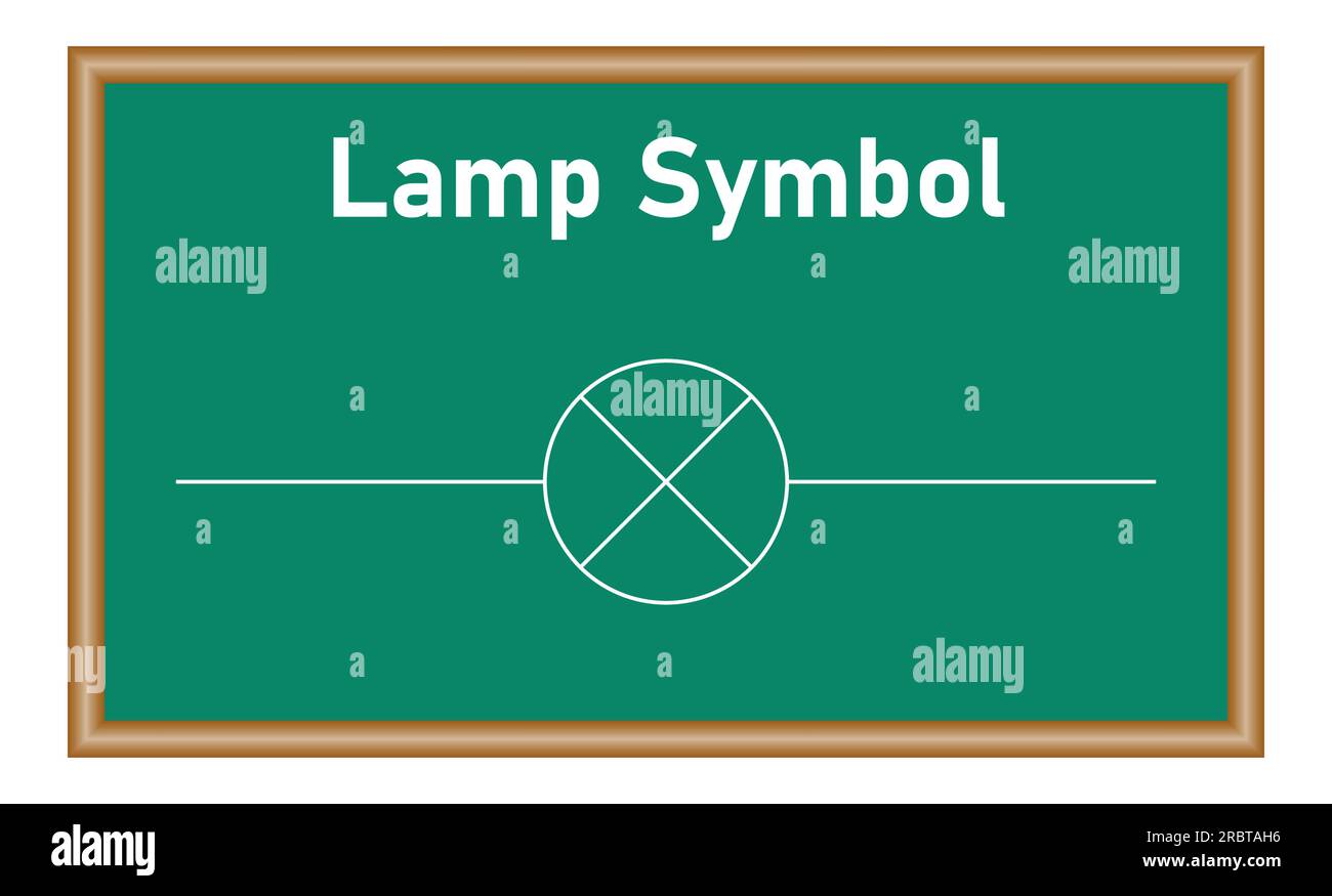 Electric symbol of lamp in physics. Resources for teachers and students
