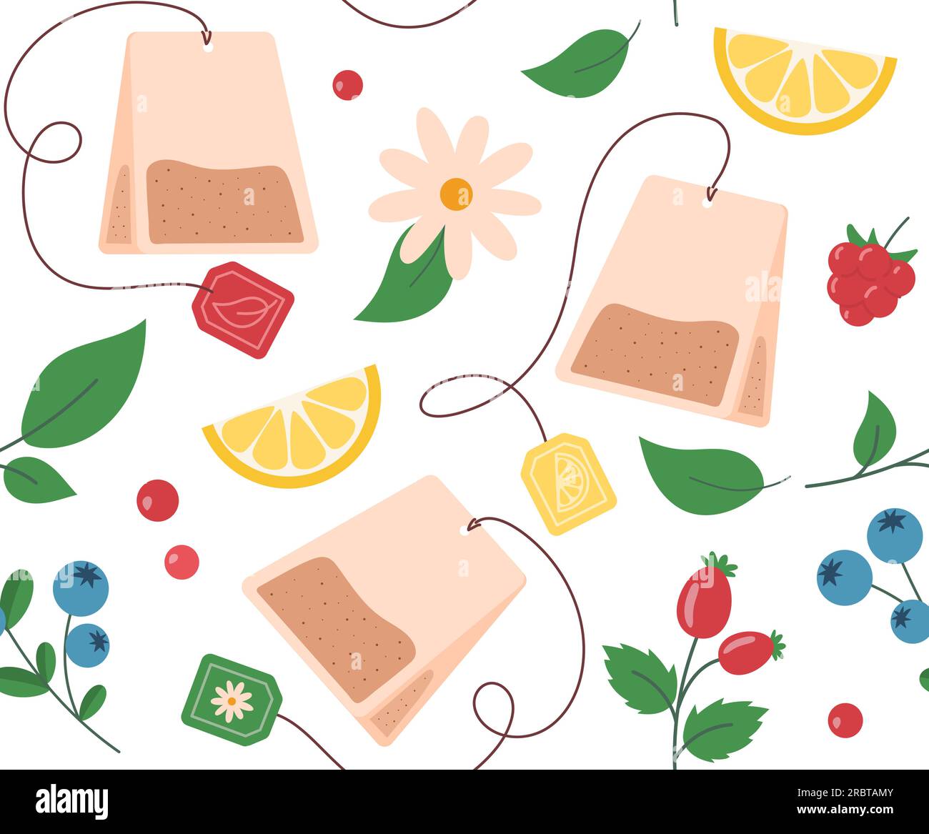 Seamless pattern with tea bags Stock Vector