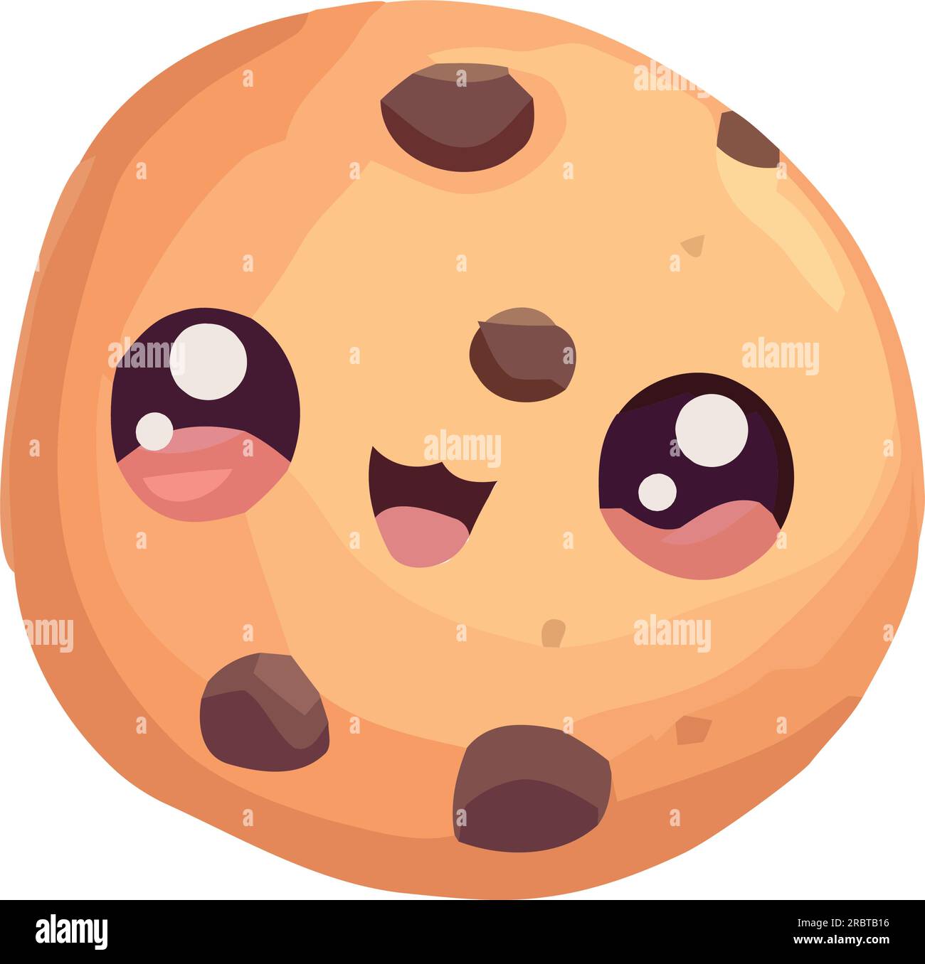 Cheerful mascot enjoys gourmet chocolate cookie Stock Vector