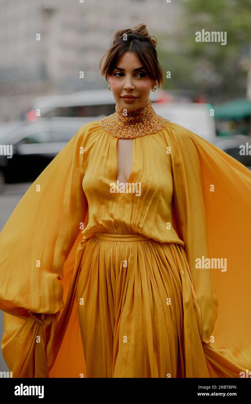 Paris, France. 04th July, 2023. Street style, Sananas arriving at Stephane Rolland Fall-Winter 2023-2024 Haute Couture show, held at Opera Garnier, Paris, France, on July 4, 2023. Photo by Marie-Paola Bertrand-Hillion/ABACAPRESS.COM Credit: Paris, France. 04th July, 2023. Street style, Sananas arriving at Stephane Rolland Fall-Winter 2023-2024 Haute Couture show, held at Opera Garnier, Paris, France, on July 4, 2023. Photo by Marie-Paola Bertrand-Hillion/ABACAPRESS.COM Credit: