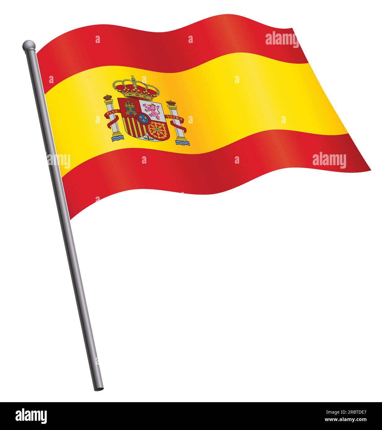 accurate correct spanish flag of spain flying waving flowing on ...