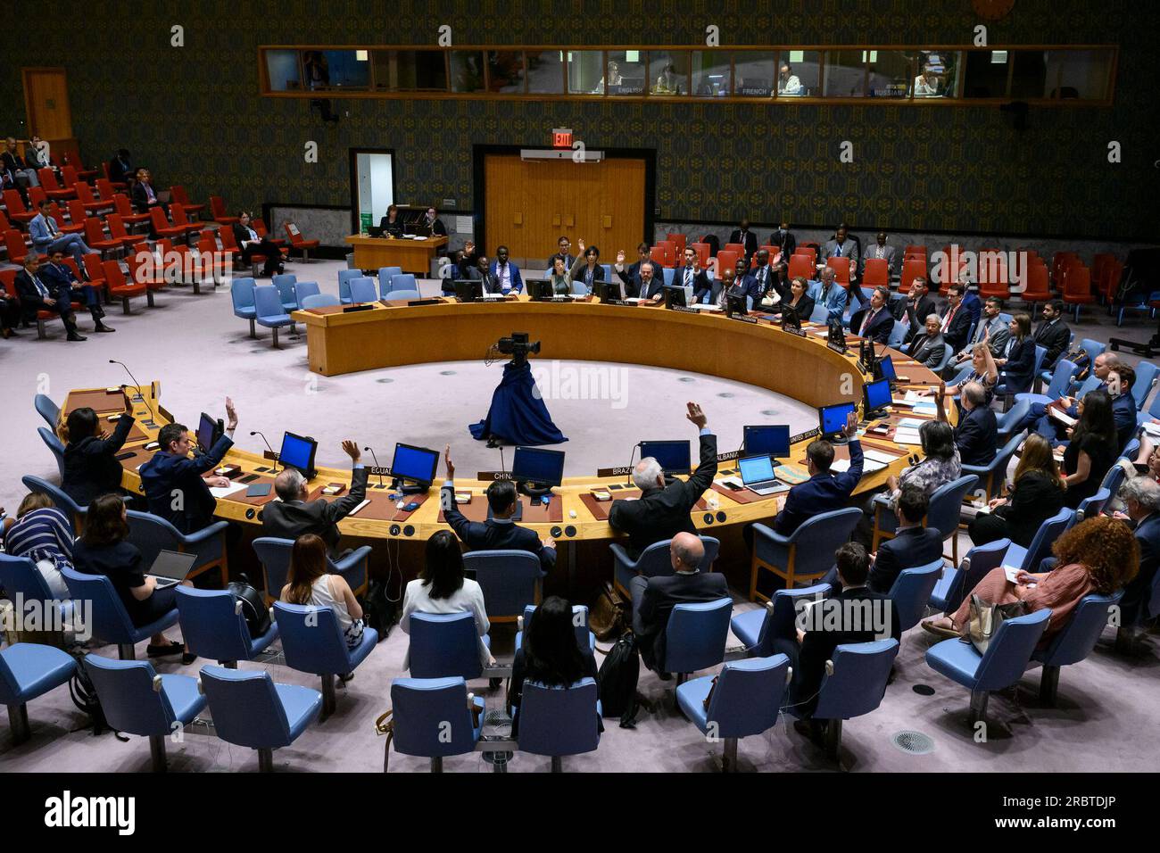 New York, USA. 11th July, 2023. This photo shows the UN Security