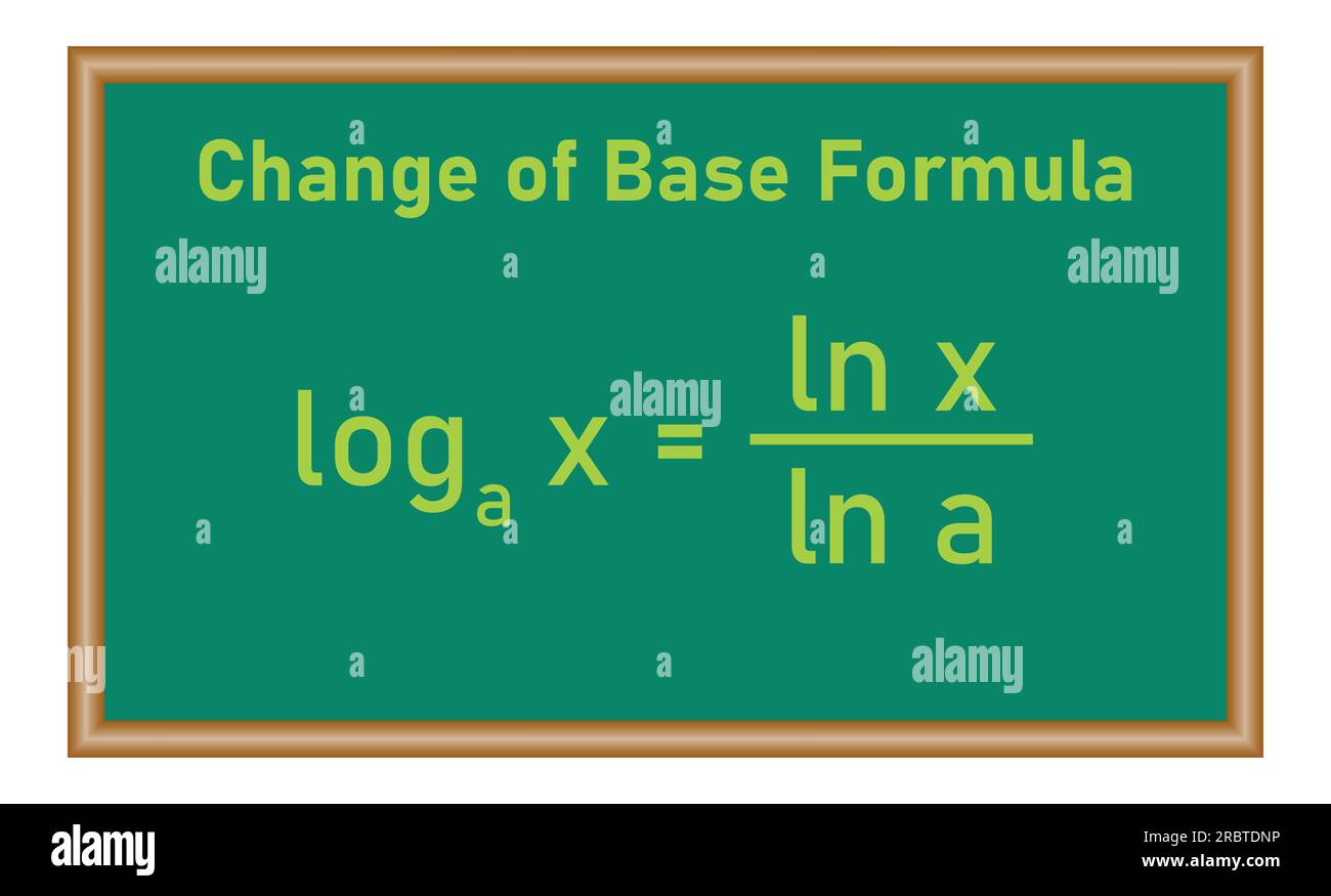 change of basic formula. Mathematics resources for teachers and students. Stock Vector