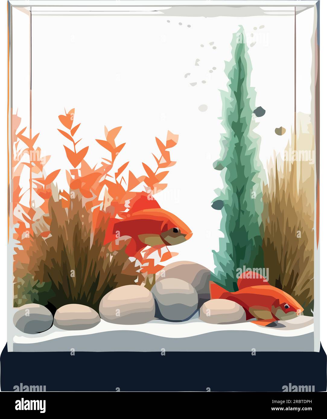 Fish Pool Vector Goldfish grass Cut Out Stock Images & Pictures - Alamy
