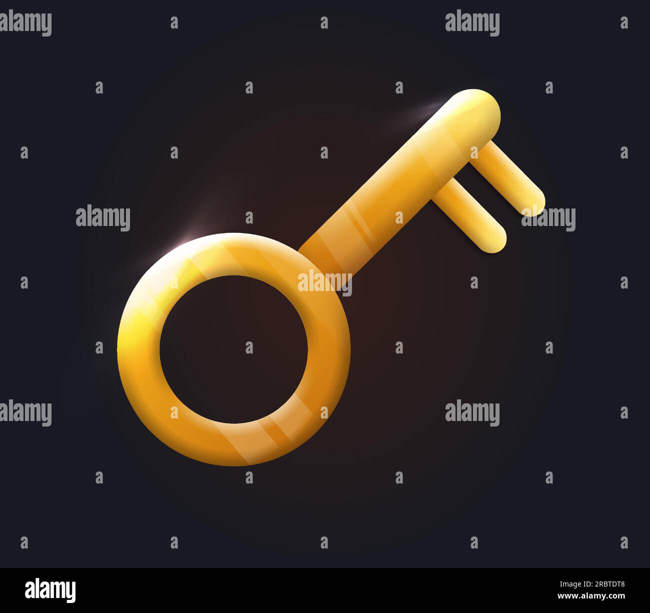 Treasure golden key for games concept Stock Vector