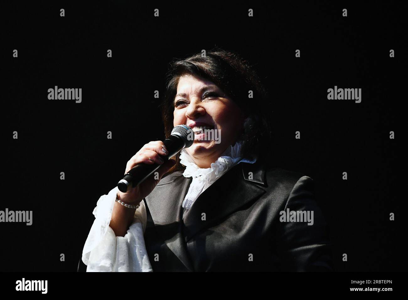 Rio de Janeiro, June 3, 2023. Singer Roberta Miranda, during a show at Espaço Hall in the city of Rio de Janeiro. Stock Photo