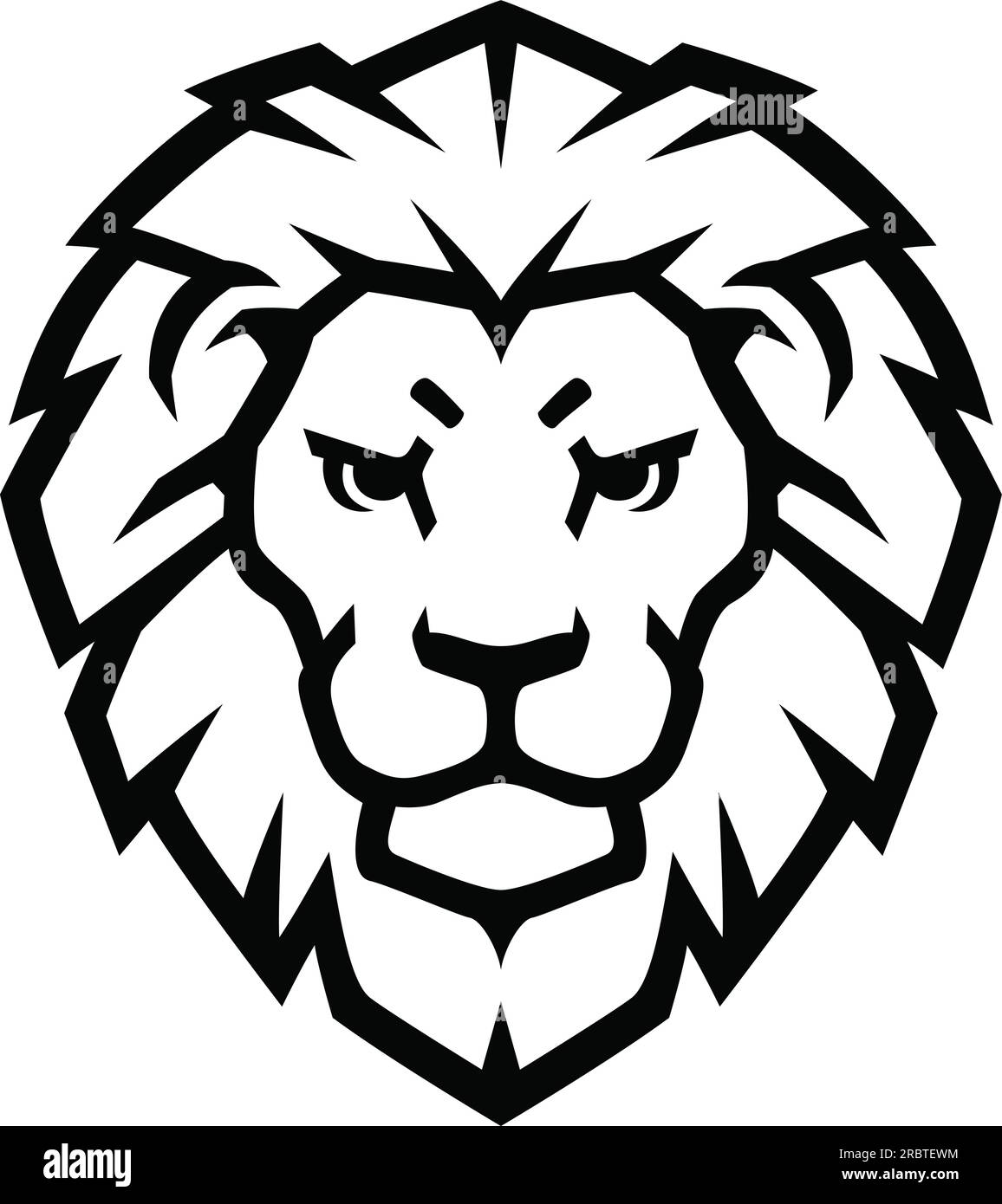 Stylized Lion Head Mascot Illustration Stock Vector Image & Art - Alamy