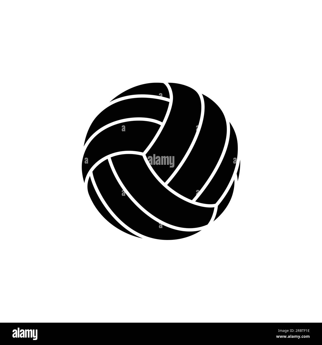 simple classic black volleyball ball silhouette symbol logo vector ...