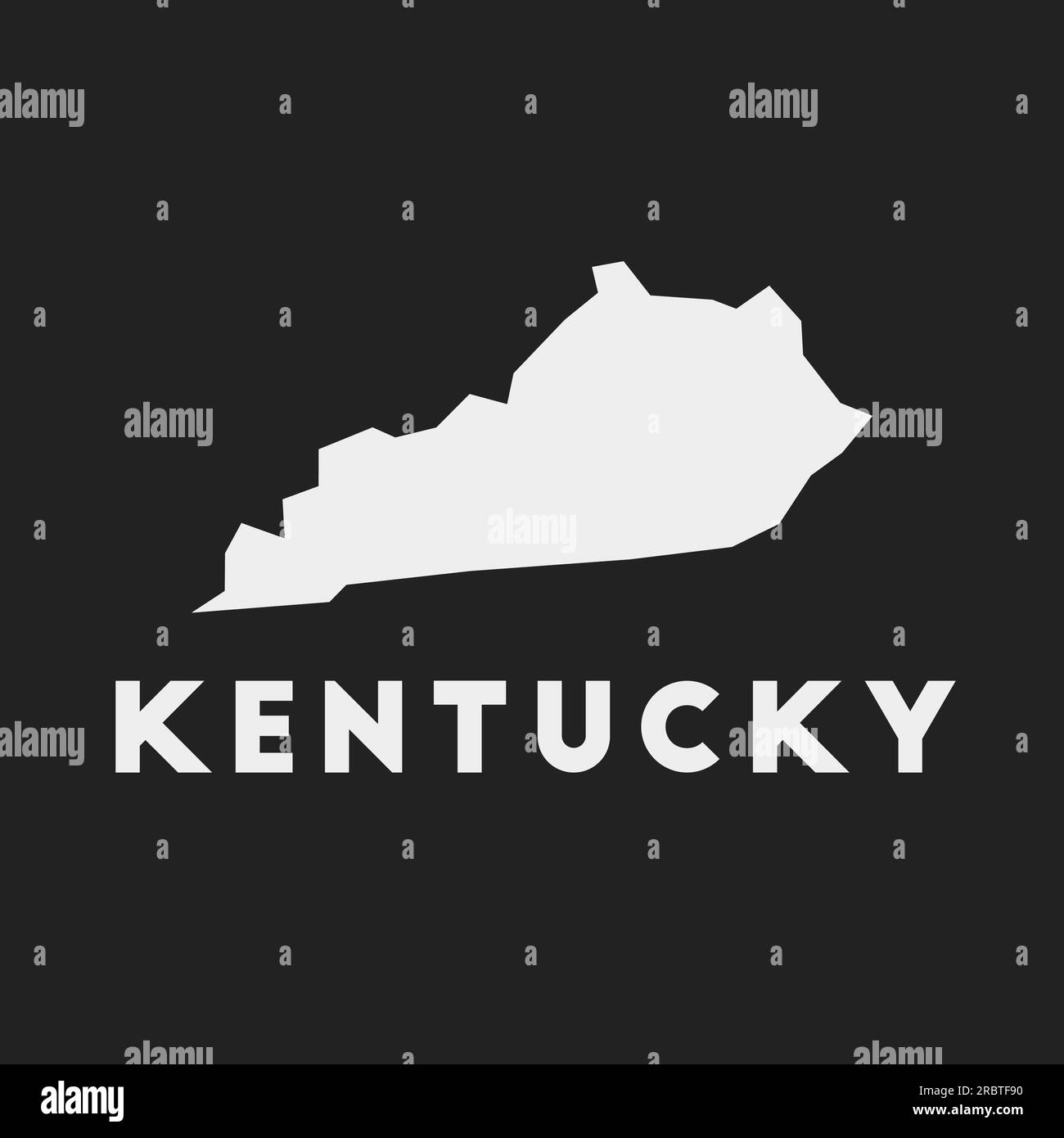 Kentucky icon. Us state map on dark background. Stylish Kentucky map