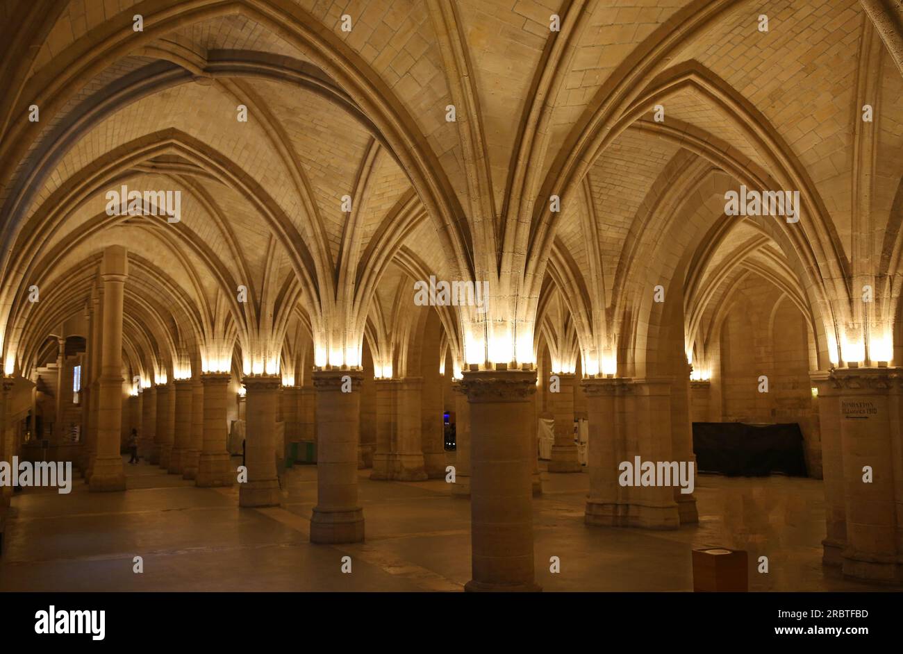 Inside the main hall - La Conciergerie interior, Paris, France Stock Photo