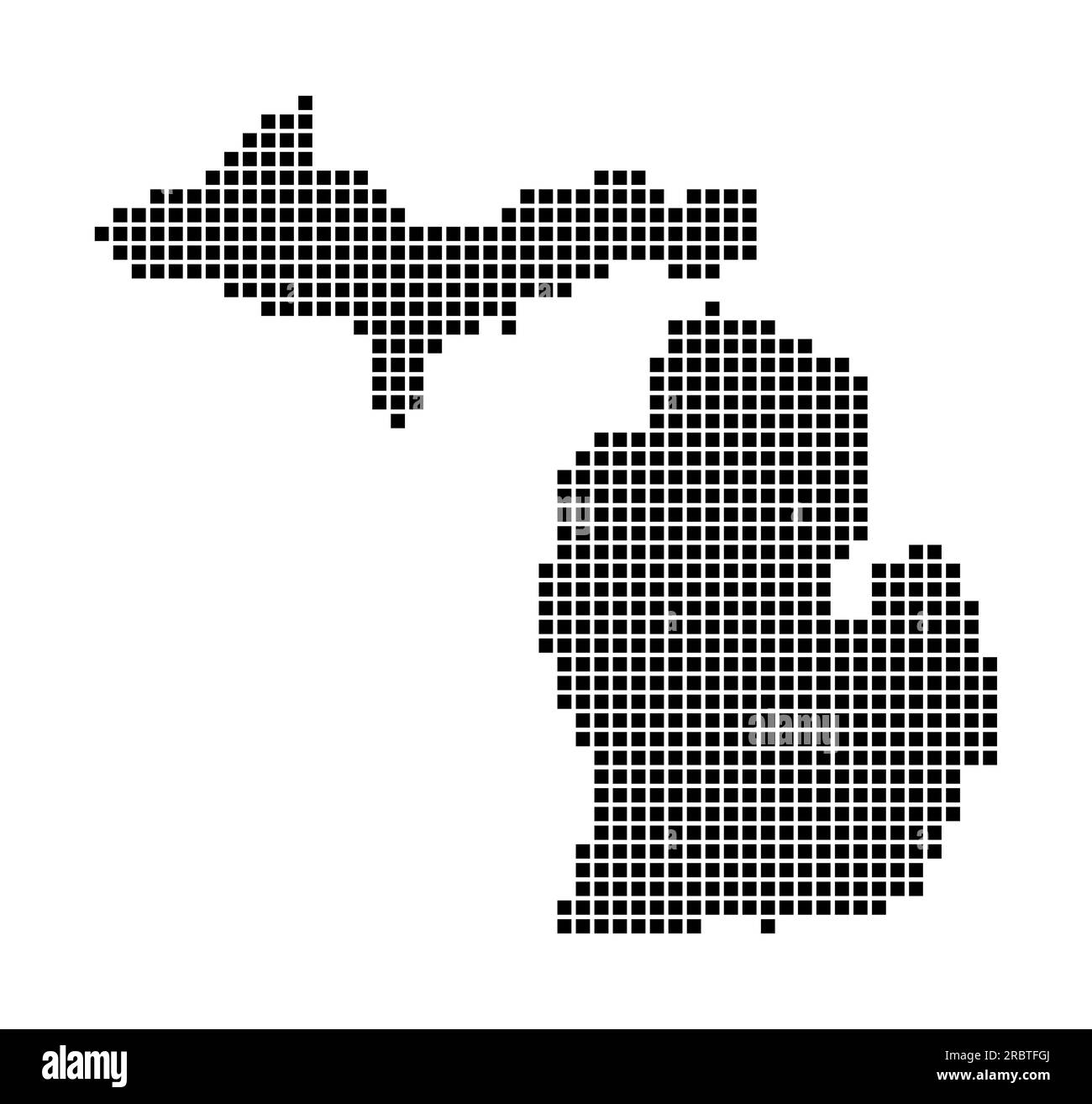 Michigan map. Map of Michigan in dotted style. Borders of the us state ...