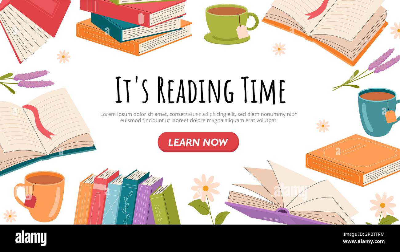 Reading time banner concept Stock Vector Image & Art - Alamy