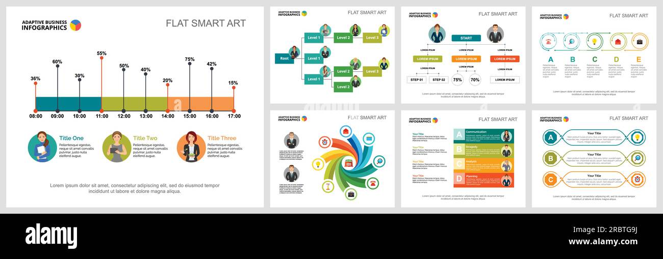 Colorful statistics or research concept infographic charts set Stock ...