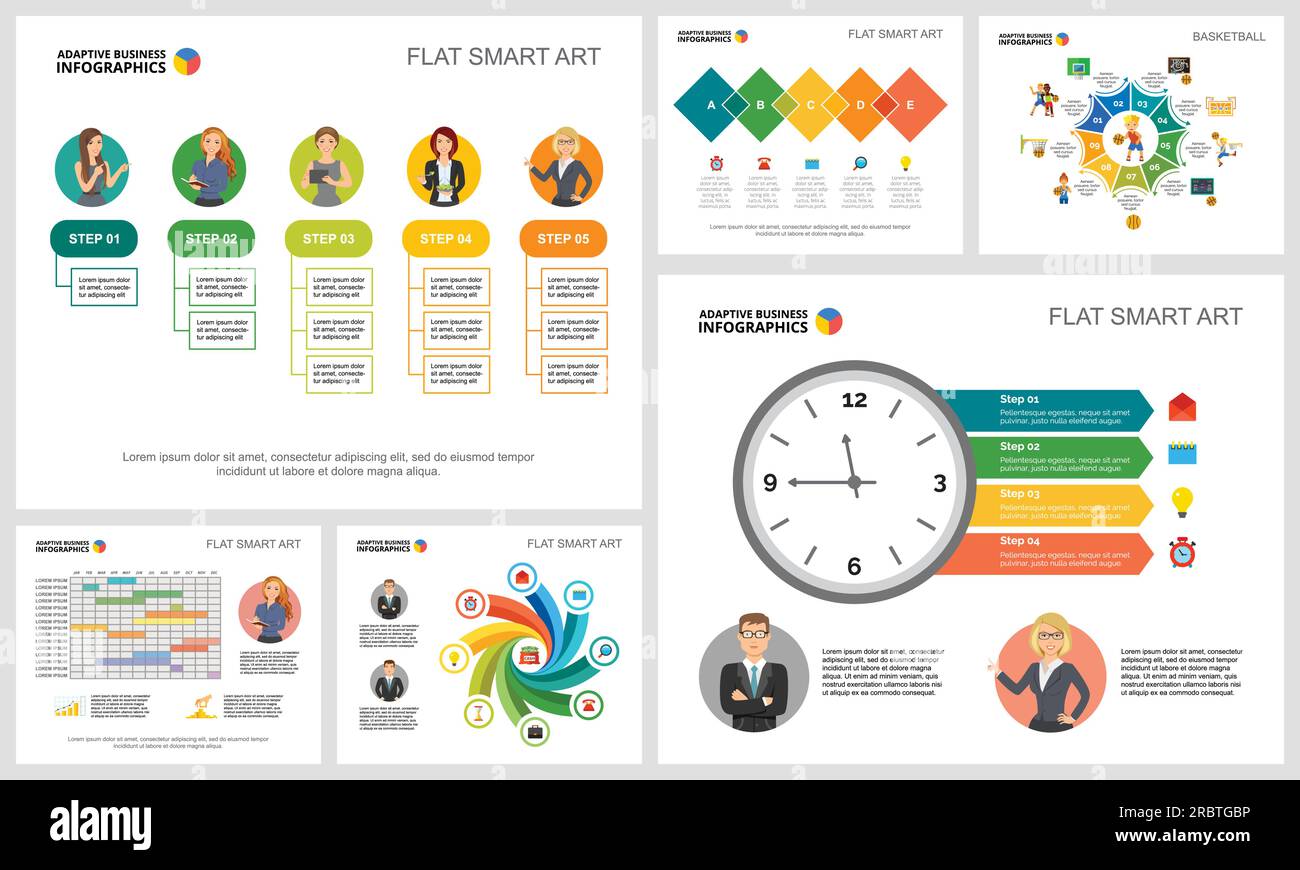 Colorful Insurance Colorful insurance or planning concept infographic charts set Stock ...