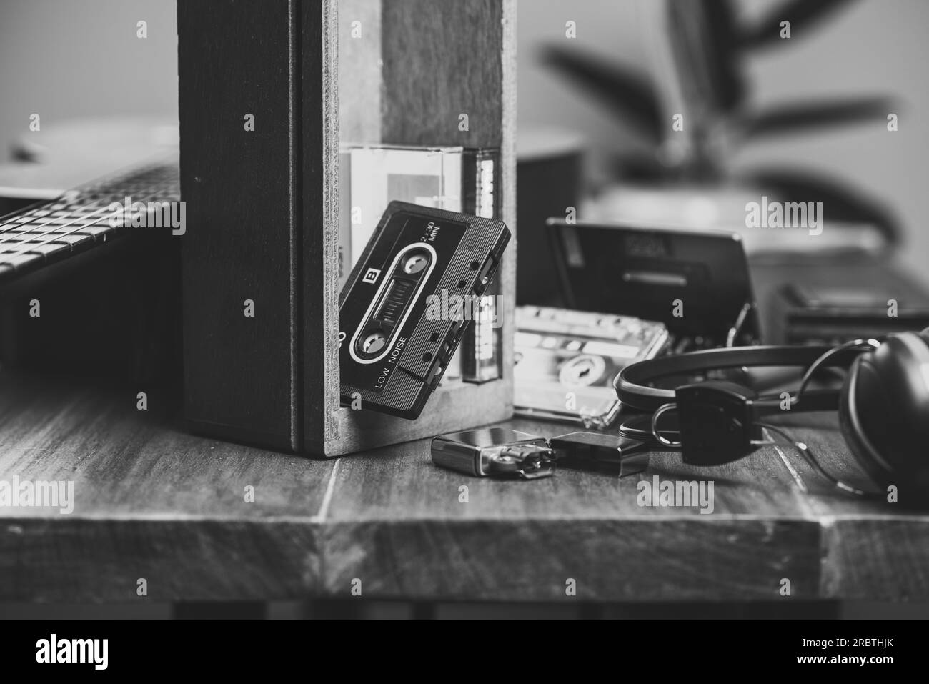 The vintage audio cassette tape, analog tape format for audio