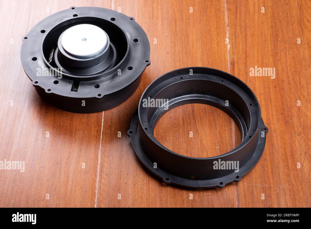 Black plasitc spacer for car speaker. The spacer used to install car