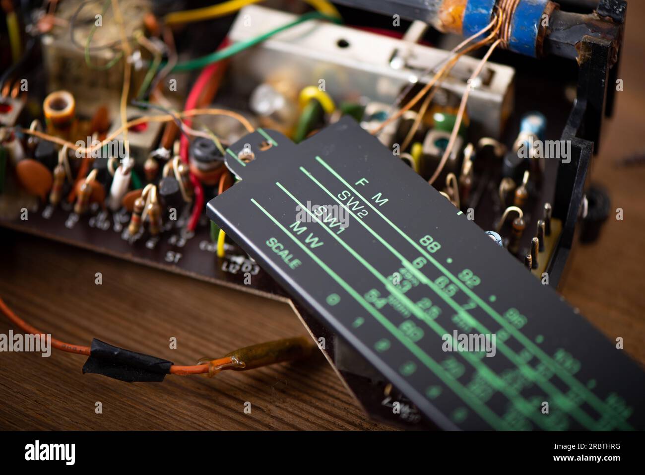 Close up the parts of vintage radio. Radio repair and restoration ...