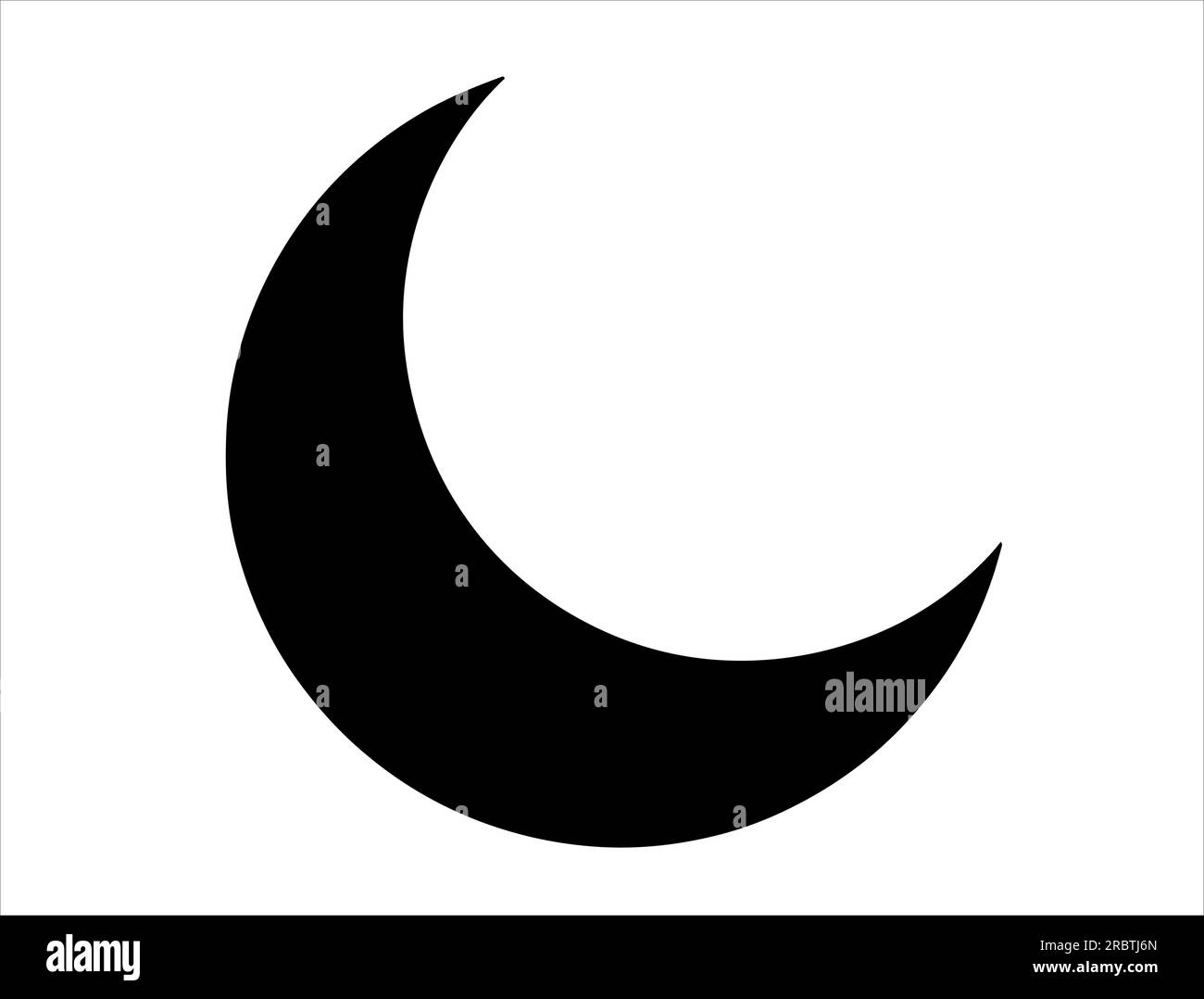 Crescent Moon Icon Silhouette Stock Vector