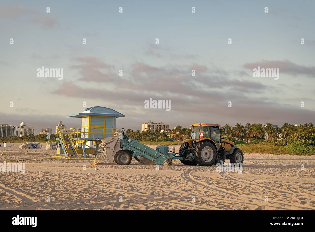 lifeguard at miami beach vacation with tractor. photo of lifeguard at ...