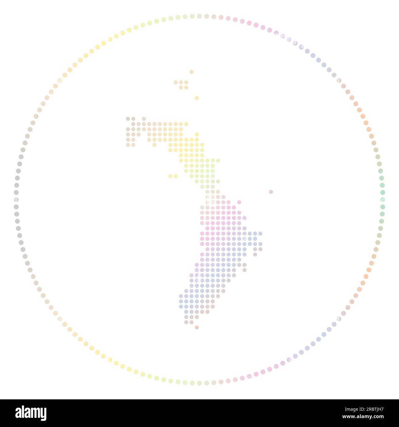 Lord Howe Island digital badge. Dotted style map of Lord Howe Island in