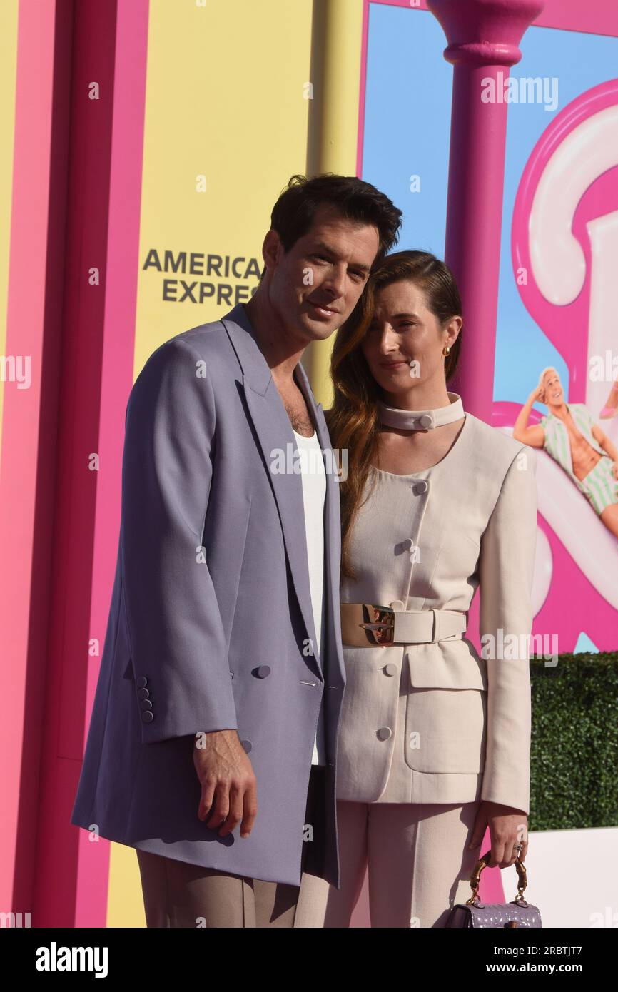 Los Angeles, California, USA 9th July 2023 Musician Mark Ronson and wife Actress Grace Gummer attend Warner Bros. Pictures World Premiere of ÔBarbieÕ at Shrine Auditorium on July 9, 2023 in Los Angeles, California, USA. Photo by Barry King/Alamy Stock Photo Stock Photo