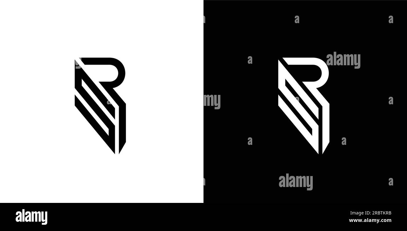 Modern and stong RS initials abstract logo design Stock Vector