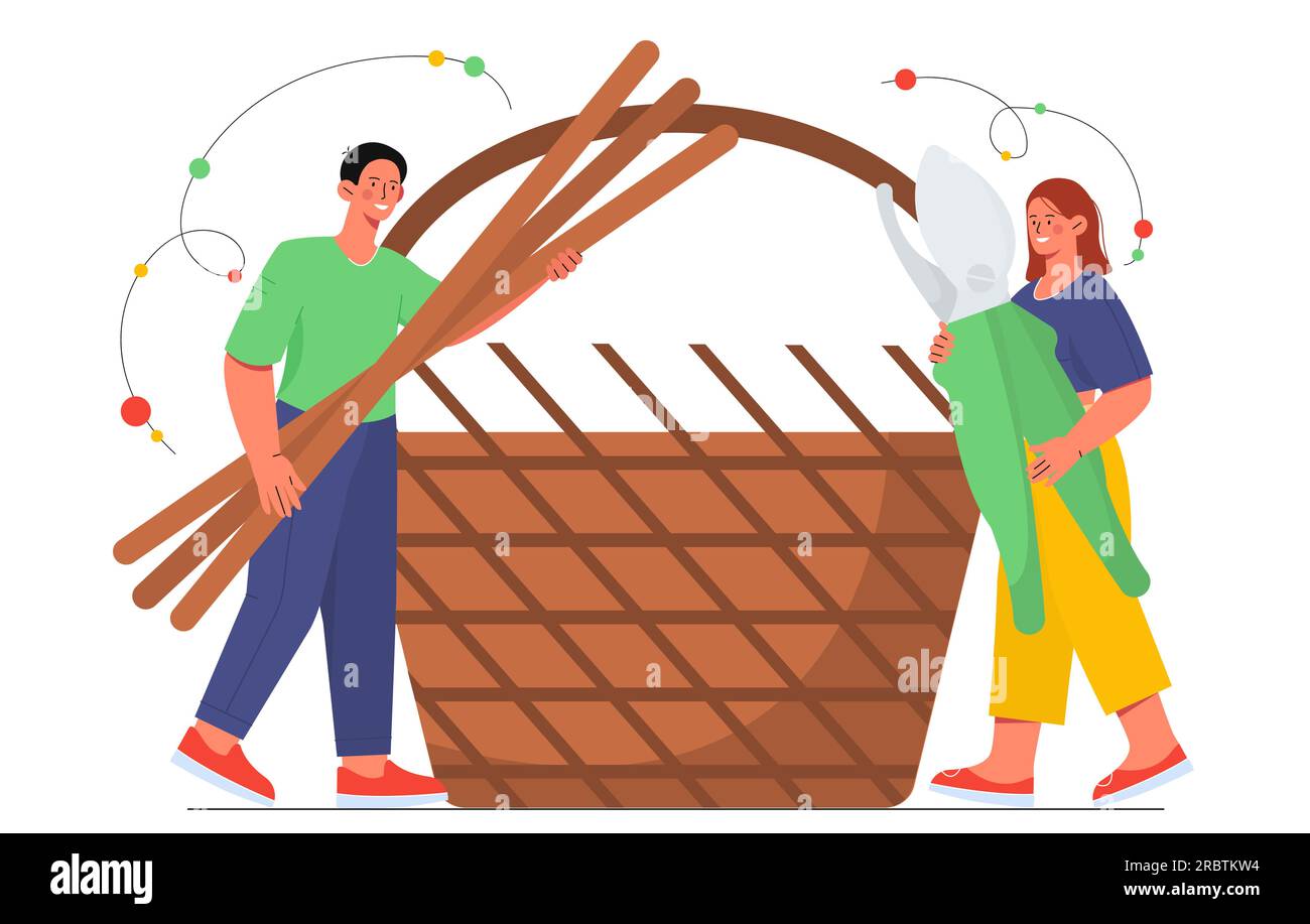 People with basket weaving concept Stock Vector Image & Art Alamy
