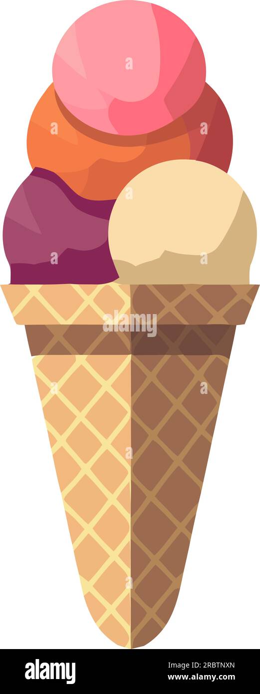 Sweet ice cream cone white background Stock Vector Image & Art - Alamy