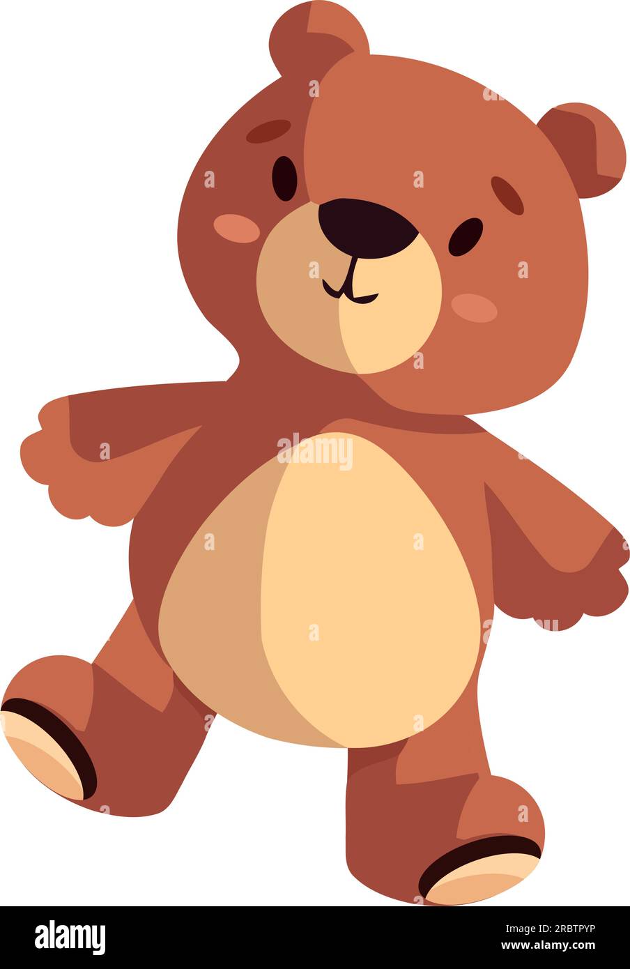 Cute teddy bear sitting in nature, cheerful Stock Vector Image & Art ...