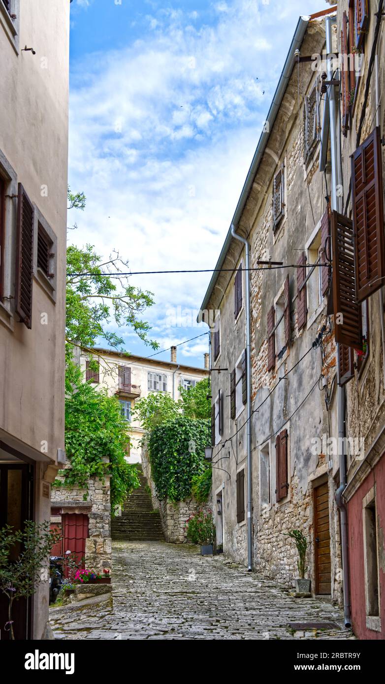 Classic typical street steeped in history in Pula, Croatia, Europe Stock Photo