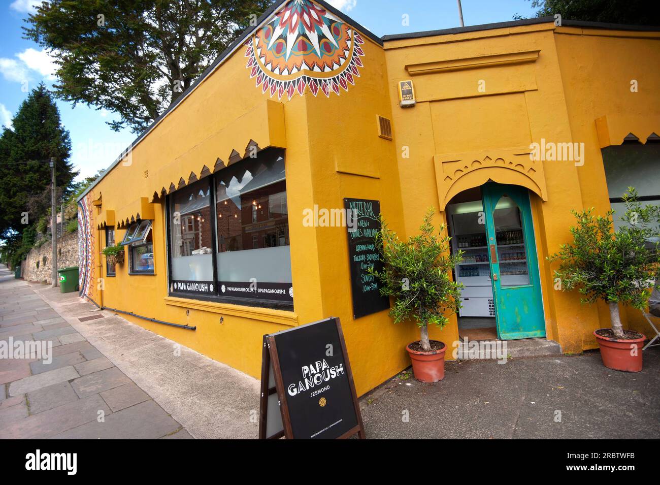 Papa Ganoush Middle-Eastern street food restaurant, Jesmond Road, Jesmond Stock Photo