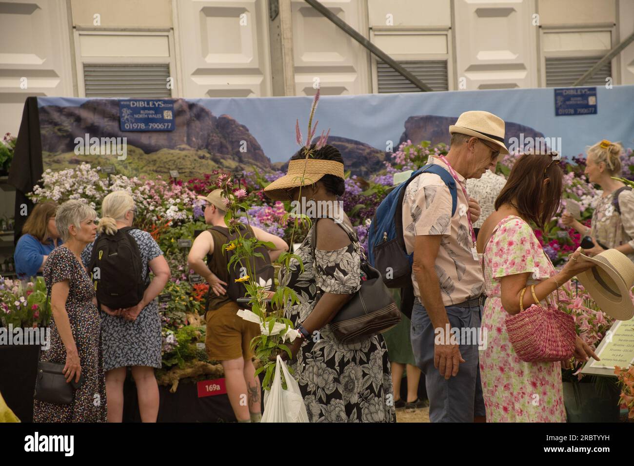 General atmosphere shot of visitors to the RHS Hampton Court Flower Show in London Stock Photo