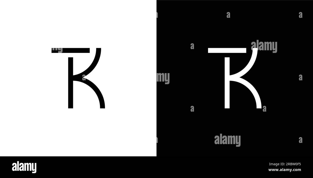 Modern and stong TK initials abstract logo design Stock Vector