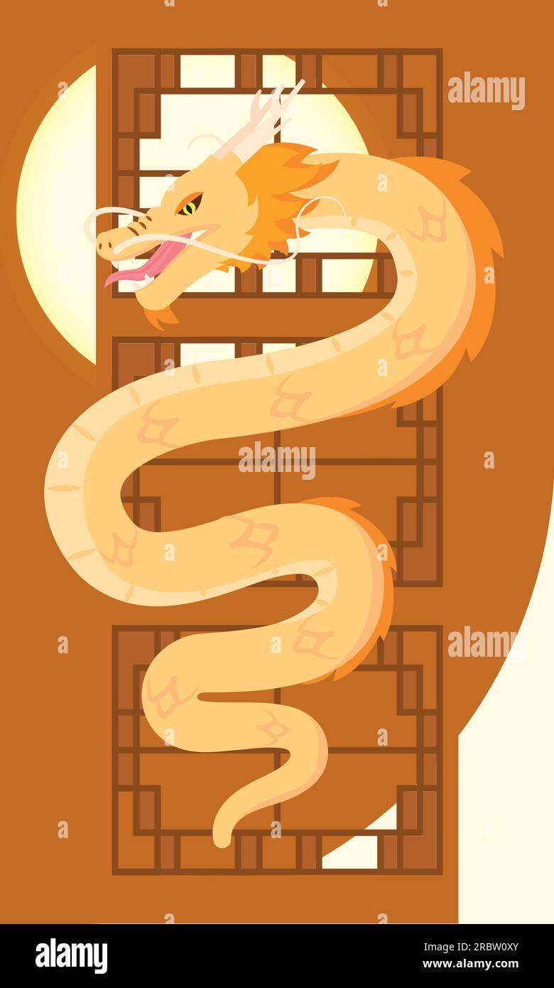 Chinese Dragon Character Print Blanket