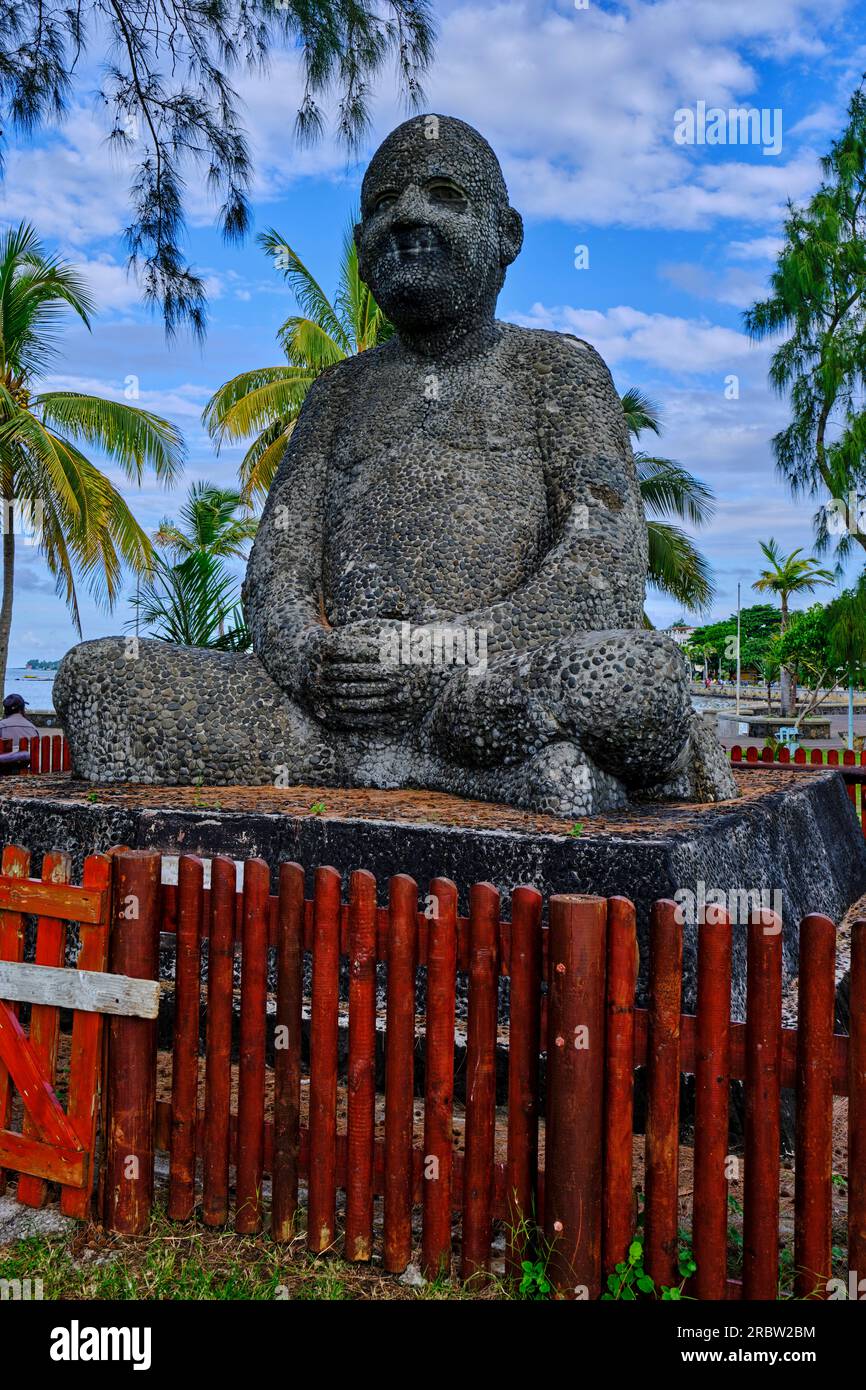 Mauritius, Grand Port district, Mahébourg, the Big Buddha, pebble statue dedicated to Swami Shivananda (1887-1963), Hindu spiritual master Stock Photo