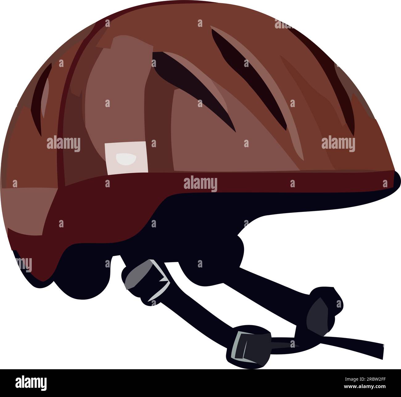 Brown protective cycling helmet Stock Vector