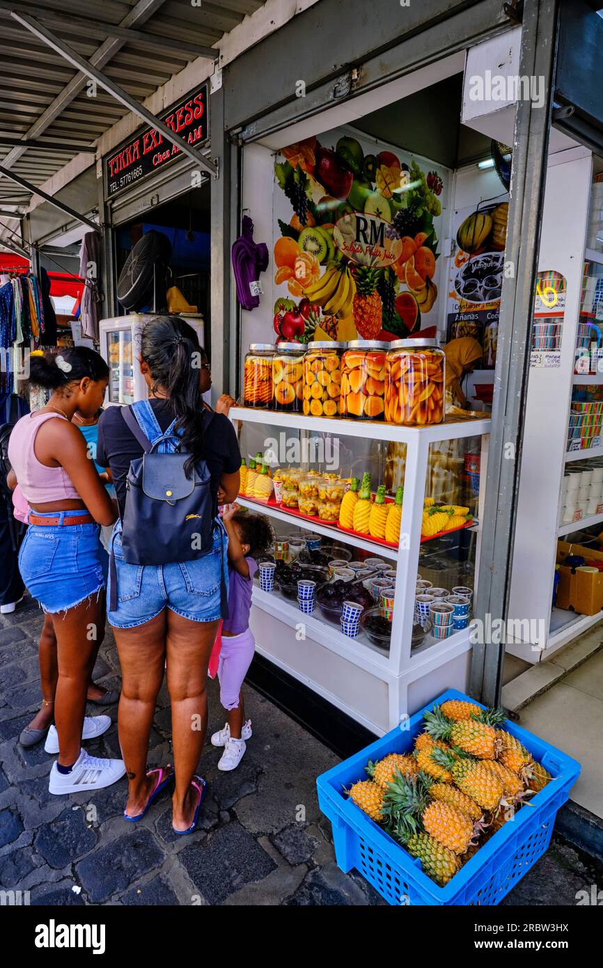 Mauritius, Port-Louis district, Port-Louis, street food in the city center Stock Photo