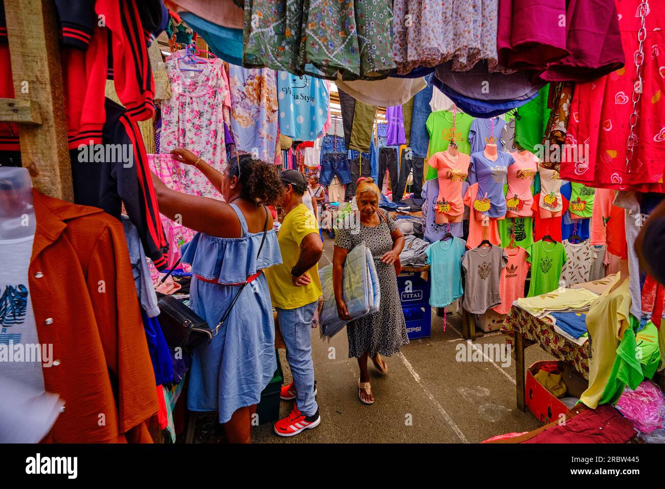 Mauritius, Plaines Wilhems district, Curepipe, the big market Stock ...