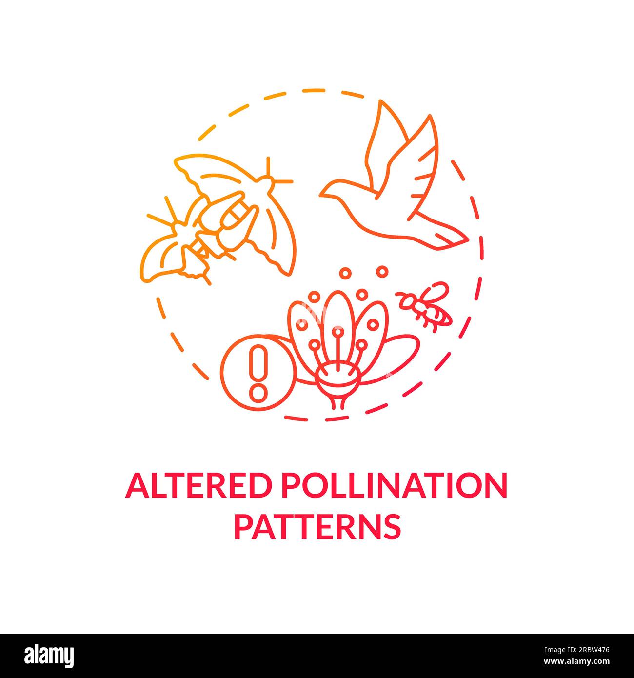 Altered pollination pattern icon heatflation concept Stock Vector