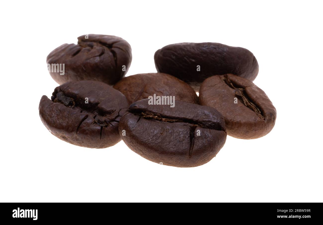 coffee beans isolated on white background Stock Photo - Alamy