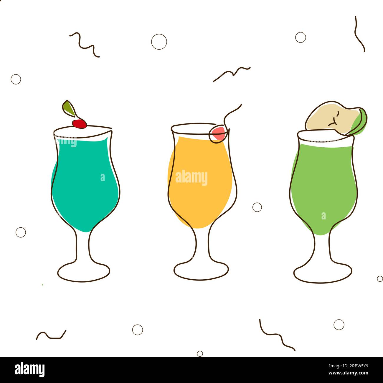 Glass cocktails on bar Stock Vector Images - Alamy