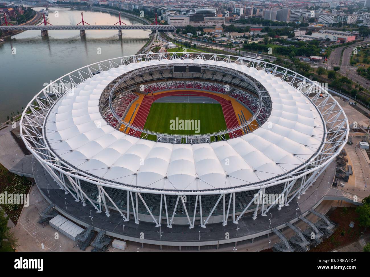 Aerial skyline view of the brand new National Athletics Centre of