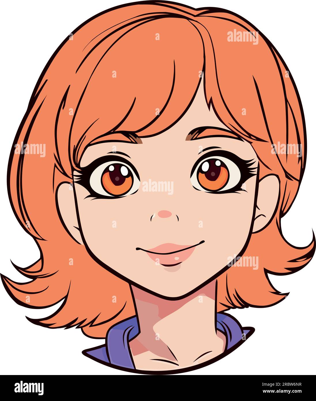 Smiling girl in cheerful portrait Stock Vector Image & Art - Alamy